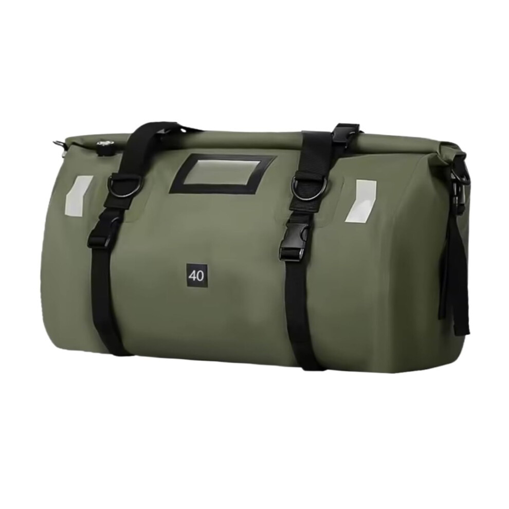 Waterproof Motorcycle Saddle Bags 40L With Tail Bag, Universal Rear Seat Luggage Storage Green 9119770684585