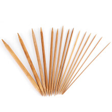 Breinaaldenset, natuurlijke bamboe breinaalden met dubbele punten, 15 maten van 2 mm tot 10 mm, bamboe materiaal, gladde afwerking, breinaalden voor