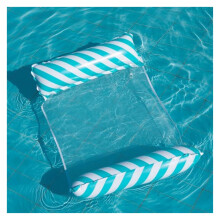 Inflatable Pool Float Hammock Lounger with Foldable Leakproof Design for Adults and Kids Blue