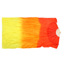 Chic Extended Faux Silk Belly Dance Fan Veils Long Folding-1