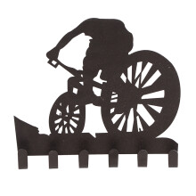 Schlüsselablage im Landhausstil, Hakenleiste im Fahrraddesign für die übersichtliche Aufbewahrung von Schlüsseln, stilvoller Schlüsselhalter
