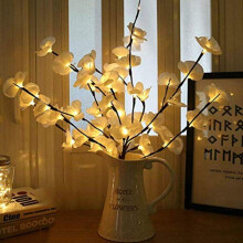 Battery Operated Twig Lights With Phalaenopsis, Warm White Leds For Diy Crafting And Safe Operation