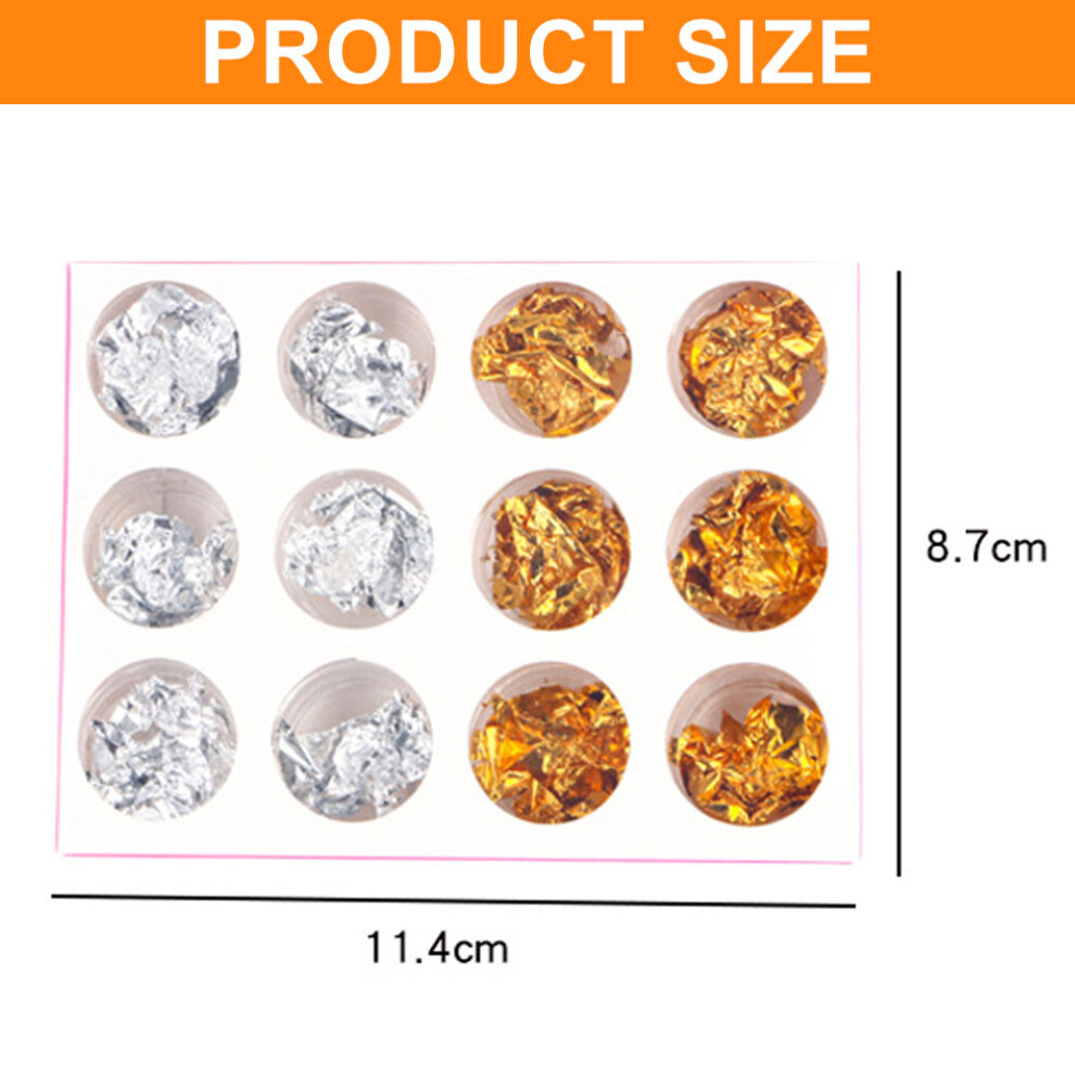 Gold/Silver Creative Nail Art Foil, Holographic Glitter Enhancements For Diy Manicure, Safe Material Nail Art Stickers In And Decorative Nail Foil
