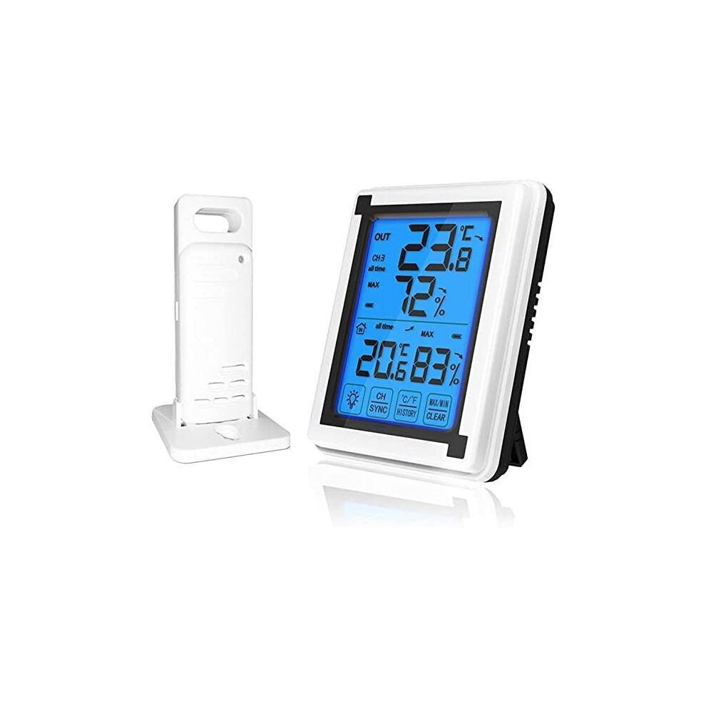Wireless Weather Station Touch Screen Indoor Outdoor Thermometer Hygrometer With Backlight 9426802810165