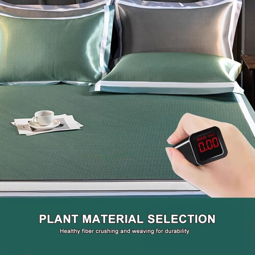 Cooling Bedding Mat Foldable Breathable Summer Sleeping Pad with Corner Straps, Green 200x220cm 2