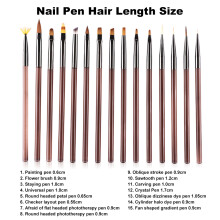 Elegantní sada nástrojů pro zdobení nehtů, akrylové a hliníkové štětce na zdobení nehtů pro manikúru v salonu i doma, rozmanité funkce