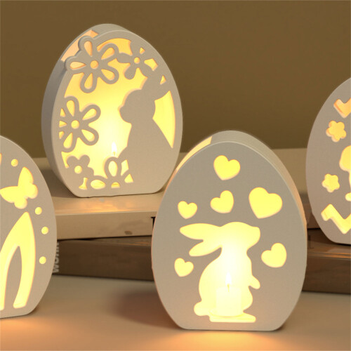 Eggs Shape Silicone Candle Stand Molds Hollowed Bunnies-2 1