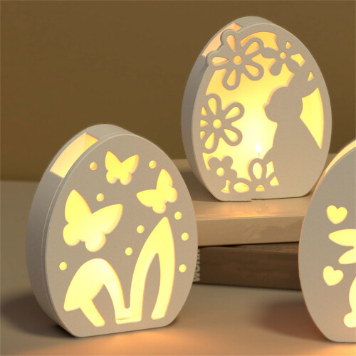 Eggs Shape Silicone Candle Stand Molds Hollowed Bunnies-2 2