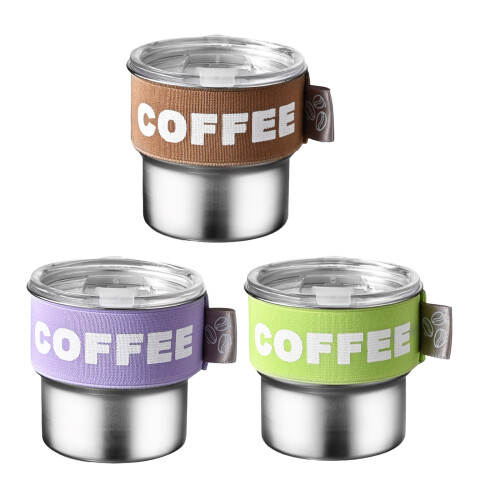 Practical 400ml Thermal Coffee Cup with Sliding Lid-Coffee 1