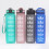 Convenient Straw Water Bottle 1L Capacity Drinking-Orange Green 5