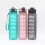 Convenient Straw Water Bottle 1L Capacity Drinking-Orange Green 4