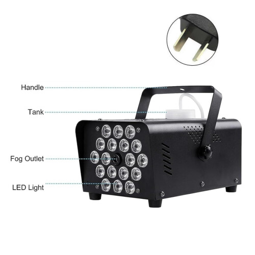 Μηχανή ομίχλης με φώτα LED, ενσύρματη τηλεχειριστήριο, μηχανή καπνού γρήγορης 1