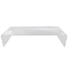 Ergonomische laptopstandaard met transparante acryl opbergruimte, acryl monitorstandaard, ruimtebesparend bureauaccessoire, hoogwaardige nylon