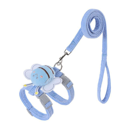 Comfortable Cat Leash for Kittens Adjustable Harness Set Soft Lightweight Escape-proof Design Small Cats Blue M