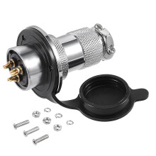 Waterproof Electrical Connector GX253 25mm 3 Pin 16A 380V Aviation Power Panel Mount Male