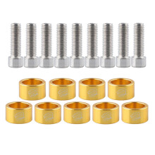Exhaust Header Cup Bolts Aluminium 9Piece Gold With Screws And Washers For Racing Engines And Vehicles HeatResistant