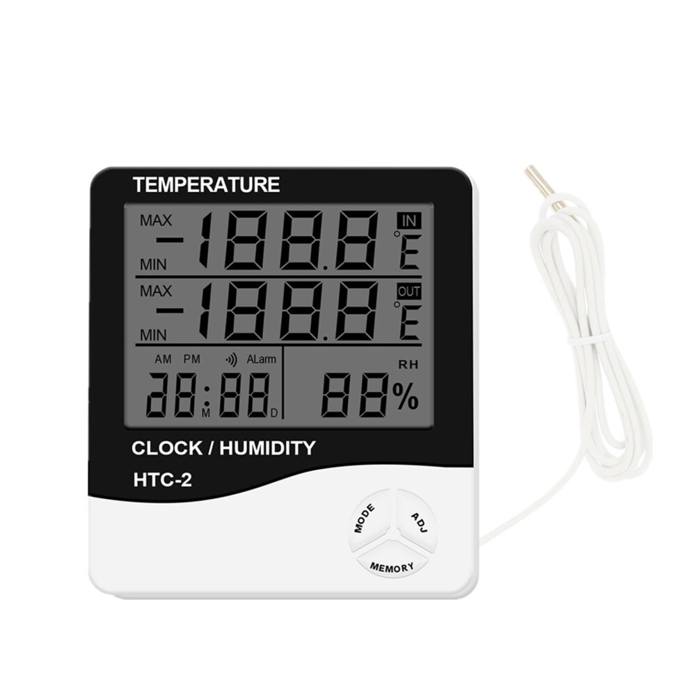 Digital Thermometer Hygrometer with Clock Indoor Temperature Humidity Monitor for Home Room