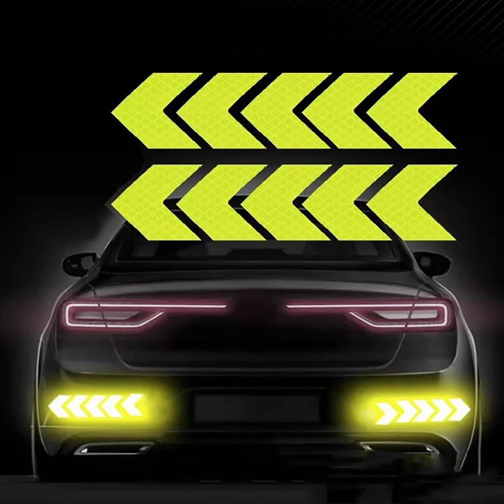 Reflective Safety Stickers 10Pcs Set Waterproof Visibility Arrow Decals For Cars Green 9119770689610