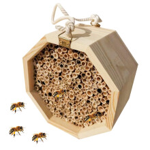 Bee House Wooden Bee Habitat Pollinating Palace Butterfly House Wasp Habitat For Garden Balcony Backyard Outdoor Patio