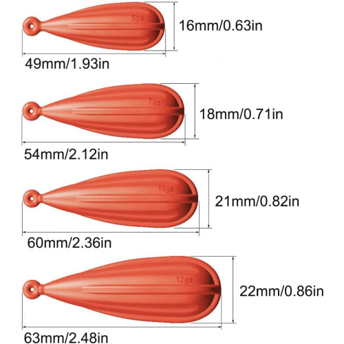 Fishing Casting Practice Plug Rubber Baitcasting Practice Plug For Improving Casting Skill, 5/6Piece Set, 5/7/10/12/15/20g 1