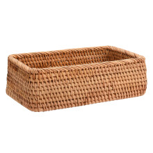 Handmade Rattan Baskets for Kitchen Bathroom, Wide Range of Applications in Home Organization, Natural Country Style Fruit Bread Storage Tray, Decorat