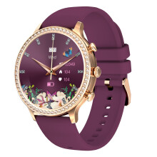 Ladies Smart Watch for Women Heart Rate Monitor, Blood Oxygen Monitor, Blood Pressure Monitor, Burgundy, Android iOS