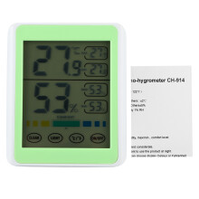 Termometru digital higrometru pentru uz casnic, cititor de mediu precis cu ventilație, alb + verde, dispune de senzor de montare pe perete pe birou