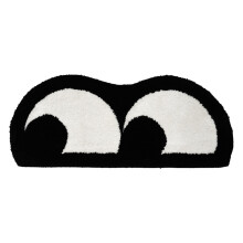 Black and White Runner Rug with NonSlip TPR Backing, Soft Fluffy Bedroom and Bathroom Mat 23x62