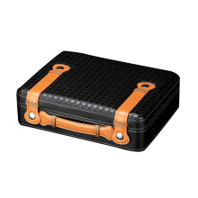 Travel Cigar Humidor with Hygrometer and Humidifier, Holds 30 Cigars, Desktop Display Style