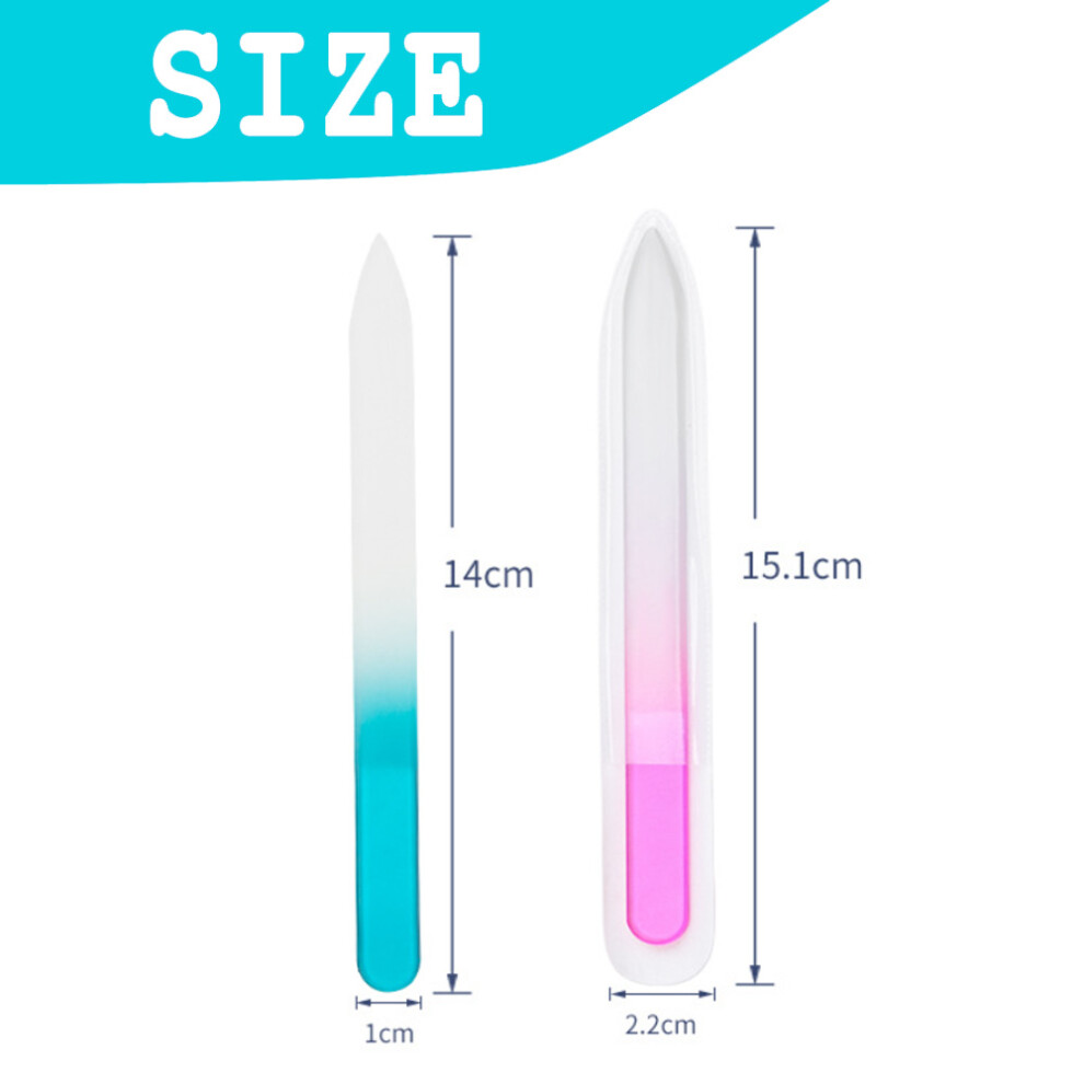 Professional Czech Crystal Glass Nail Files, Double Sided Etched Surface for Smooth Precision Filing, Gradient Rainbow Color Enhances Your Manicure