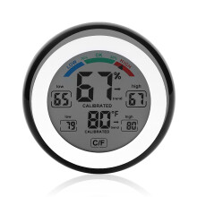 Termometru higrometru digital, ceas deșteptător cu ecran tactil pentru monitorizare ușoară în interior și exterior, spate magnetic pentru