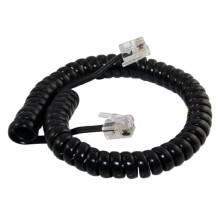 Flexible RJ9 RJ11 4P4C Handsets Cord 2m/3m Length Black For Office And Home Telephone Line