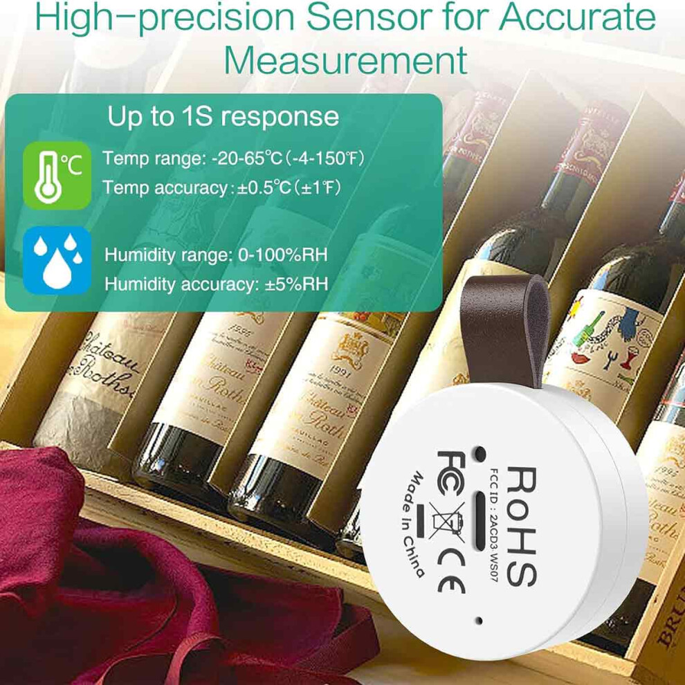 Innovative Wireless Thermometer: Smart Temperature Monitor with High-Accuracy MEMS Sensor, Bluetooth 5.0 Connectivity for Real-Time Monitoring, and