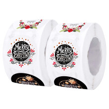 Adesivos de luzes natalinas, forte aderência para envelopes, etiquetas circulares e selos de Natal, 100 adesivos autoadesivos adequados para o dia a