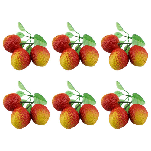 6Pieces Artificial Fruit Fake Fruit 24 Kind-Three headed lychee
