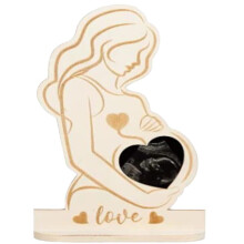Wooden Woman Baby Ultrasound Photo Frame Sonogram Picture Frame For Pregnancy Keepsake Gift For  Moms And Fathers