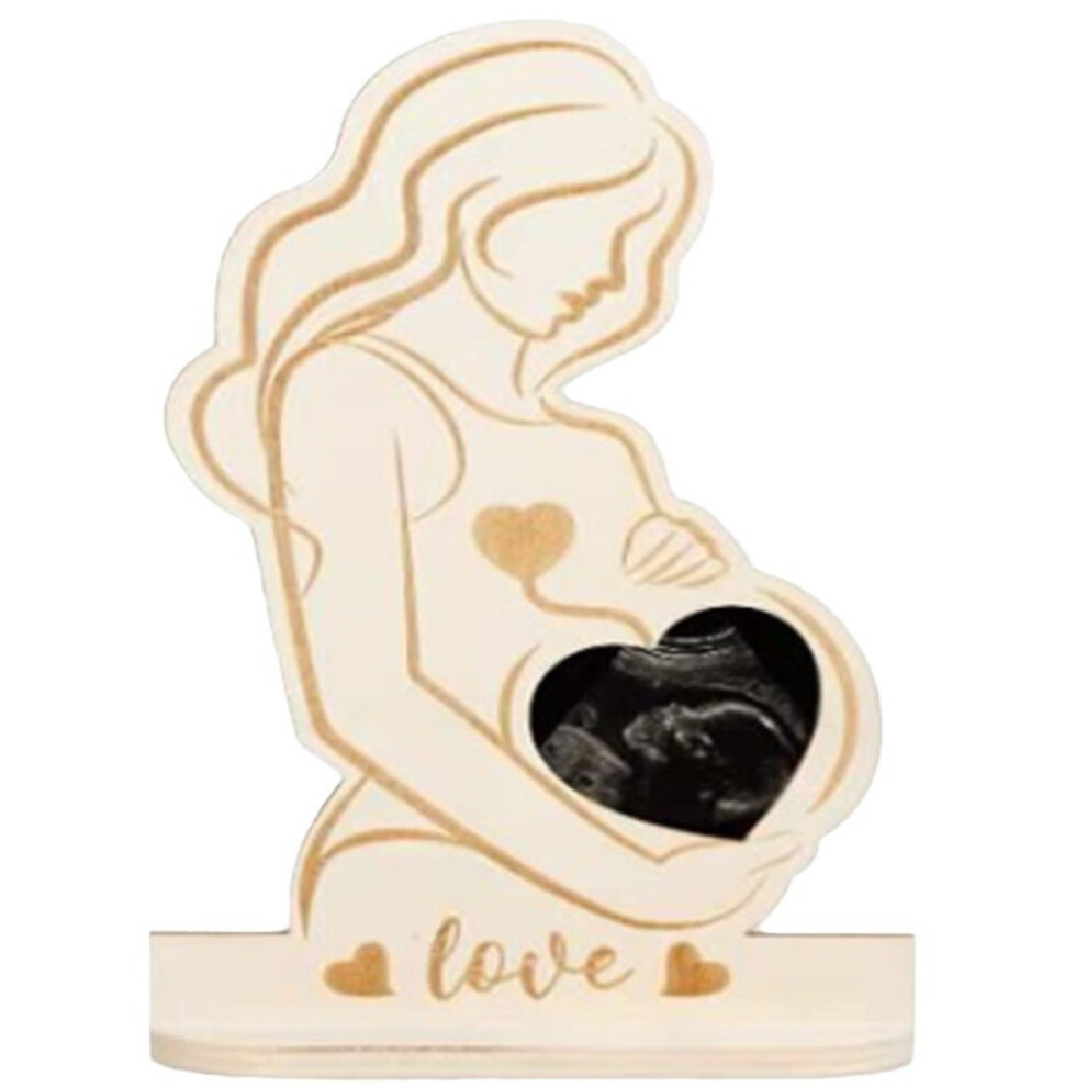 Wooden Woman Baby Ultrasound Photo Frame Sonogram Picture Frame For Pregnancy Keepsake Gift For  Moms And Fathers