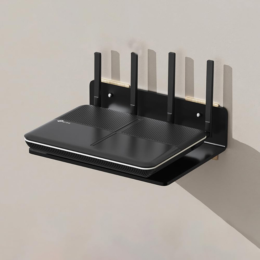 Wall Mounted Projector Shelf, Aluminum Router Rack For Dvd Players, Blu-Ray Players, Media Boxes, 23Cm Black 9119770695086