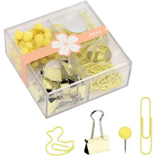 Fournitures de bureau, pinces à reliure en acier de haute qualité, assortiment de trombones de différentes tailles, boîte réutilisable avec de