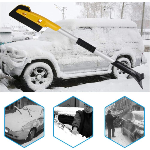 Car Snow Removal Tool with Long Handle Snow Brush and Ice Scraper for Efficient Winter Use 2