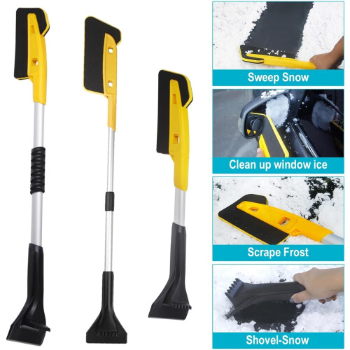 Car Snow Removal Tool with Long Handle Snow Brush and Ice Scraper for Efficient Winter Use 1