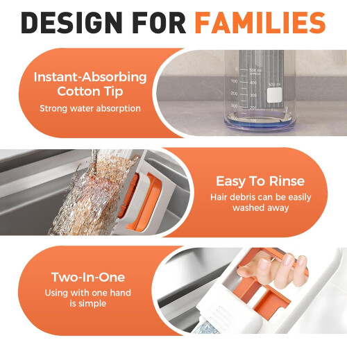 Mini Sponge Mop Foldable SelfSqueeze Wet Dry Use for Kitchen Bathroom Small Spaces Orange 2 2