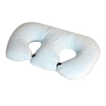Twins Breastfeeding Pillow - Large Gray Cotton Support Cushion, Machine Washable, Removable Pillowcase, Best for Twin Moms