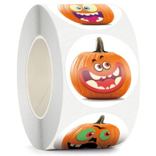 Autocollants d'Halloween, surface lisse aux couleurs vives, sans résidus, pour décorer sacs de bonbons, enveloppes et autres cadeaux (500 pièces).