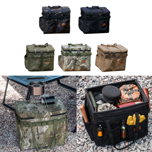 Camping Table Side Storage Bag Waterproof-green camouflage 2