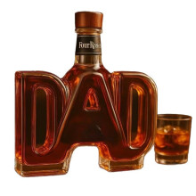 Whiskey Decanter Set with Elegant DAD Letter Design and Airtight Stoppers, Fathers Day Gift