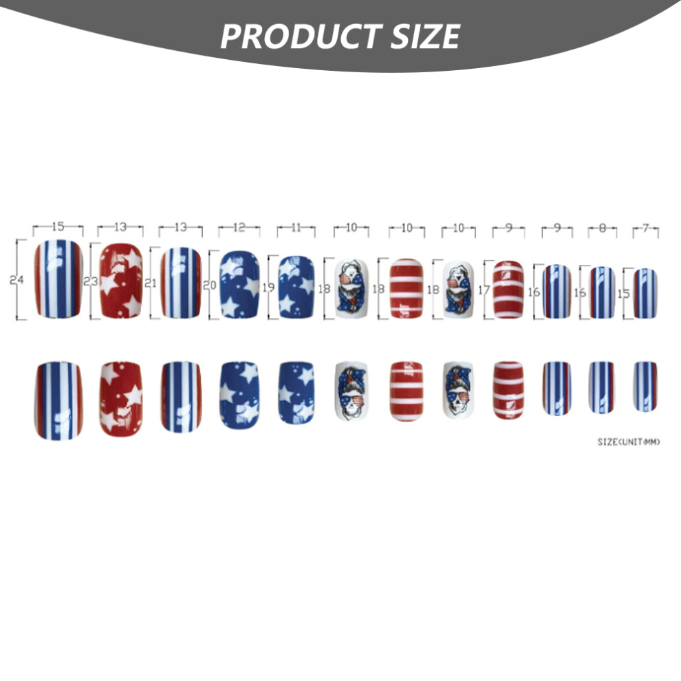 Artistic Nail Adornments For Independence Day, Fourth Of July Nail Design With American Flag Motif, Environmental Abs Resin Material, Easy