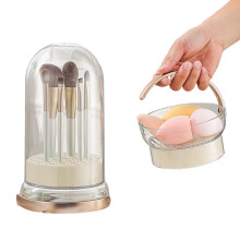 Convenient Makeup Tool Storage Shelf Cosmetic Brush Stand-beige