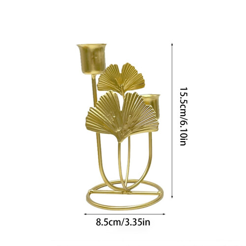 Candle Holder, Wedding Centerpieces Ginkgos Leaf-Black Type E 1