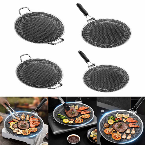 Stainsless Steels Bakings Pans Round BBQ-small Binaural model 2